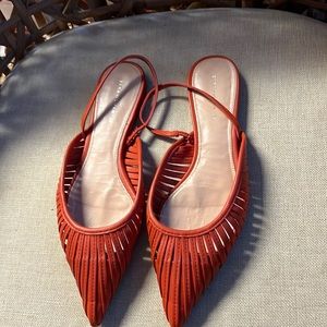 Zara Wimen Womens Sandals 38 Orange Unuque $89